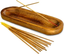 Incense Holder-Incense Burner/Ash Catcher-Handmade Wooden Dark Brown 👀* .......