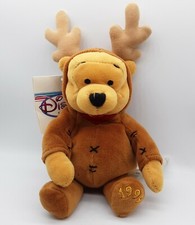 Disney Store Winnie the Pooh Christmas Reindeer 8" Beanbag Plush w/ Tags 1999 S2