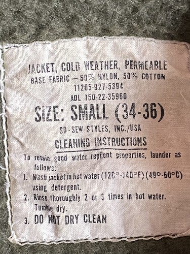 Vintage 1980s A-2 Deck US Military USN Lined Cold Weather Jacket Size Small - Picture 13 of 19