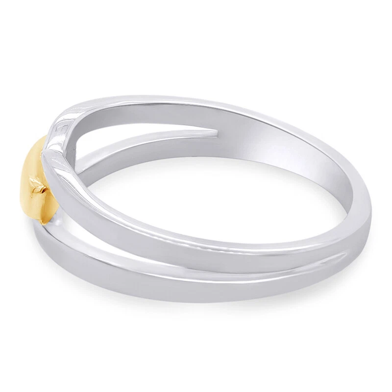 Anillo de oro con banda de enlace duradero enchapado en oro de 14 k de ley Foto 4 de 4