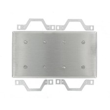 Cubierta de placa de pared Leviton NON-MAG de acero inoxidable de 4 velocidades en blanco