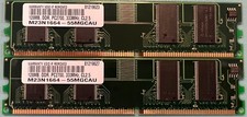 LOT OF 2 New Build M23N1664-55MGCAU DDR 128MB 333Mhz PC-2700 CL2.5 Memory Module