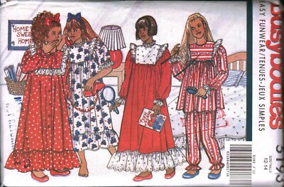 5193 Butterick Vintage SEWING Pattern Girls Robe Top Pants NIghtgown OOP UNCUT
