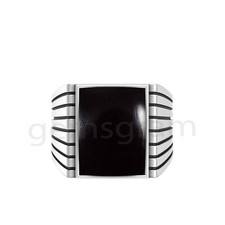 New 925 Sterling Silver Natural Black Onyx Gemstone Handmade Men's Ring