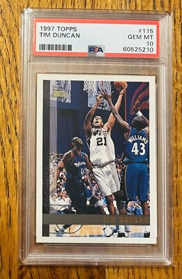 1997 Topps #115 Tim Duncan RC Rookie PSA 10 Gem Mint San Antonio 