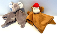 Next Grey Elephant & Wilko Monkey Comforter Blankets Soft Toy VGC