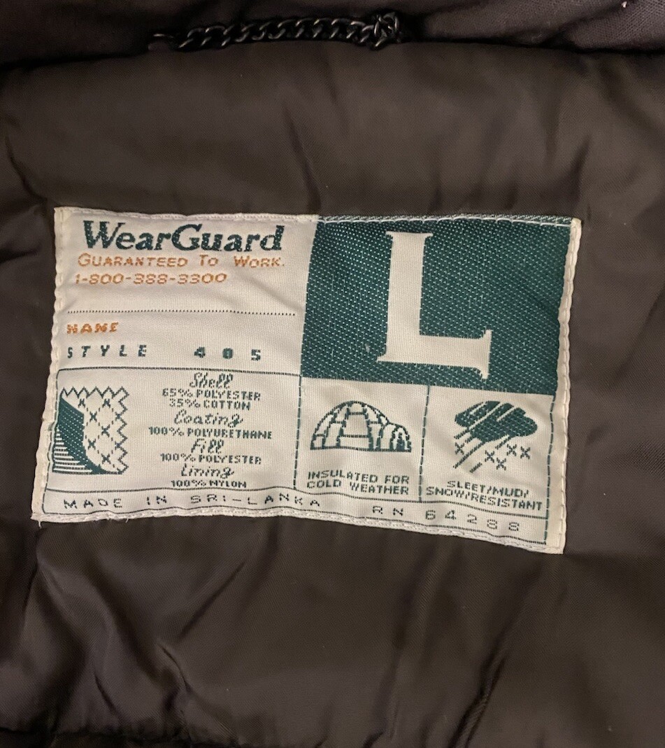 Wear Guard Men Full Zip Winter Solid Brown Size L - image 7