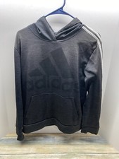 Adidas Youth Large 14/16 Pullover Hoodie Three Stripes Black Logo