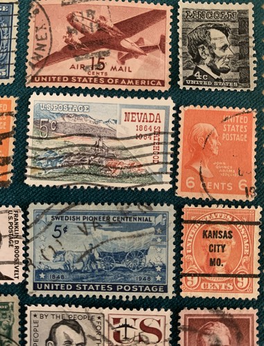 USA Stamp Selection x 15 Airmail Washington Lincoln Franklin Presidents Used - Picture 3 of 5