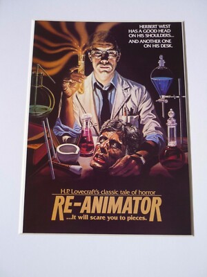 A4 Ready To mount poster horror re-animator 1985 us version it will scare you to