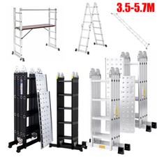 Aluminium 3.5M-5.7M Folding Ladder Multi-Purpose Extendable 14 way Combination