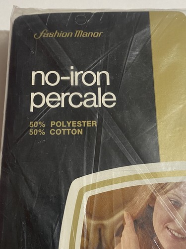 Vintage New Penneys Fashion Manor Percale Double Flat Sheet White - Picture 5 of 5