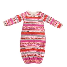 Winter Water Factory Baby Girl’s Gown Pink Patterned 0-3 Months