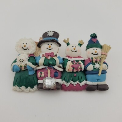 Vintage House of Lloyd Brooch Snowmen Family Pin Christmas Holiday Jewelry