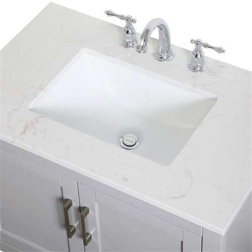Elegant Decor Aubrey 30" Single Quartz Top Bathroom Vanity in Gray - Picture 9 of 15