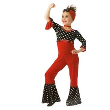 I Go To Rio Child X-Small Dance Costume Spanish Mambo Salsa Jumpsuit  Headpiece