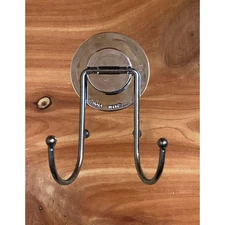 Pyrus Super Suction Cup Silver Chrome Double Hook Towel/Jacket Holder