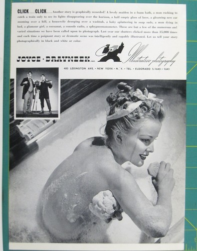Print Ad Joyce & Drayneek Photography Maid In Foam Bath Vintage 1940s Woman