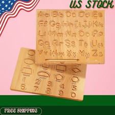 NEW Montessori Wooden Alphabet Tracing Board Double-Sided Writing Practice Ages