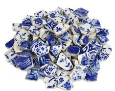 Lanyani Broken Ceramic China Tiles Assortment Blue and White Porcelain Pieces...