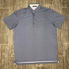 Greyson Golf Polo Blue Check Short Sleeve Stretch Performance Mens Large