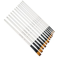 12Pcs Nylon Wool Artist Paint Brushes For Watercolour Acrylic Gouache Tool