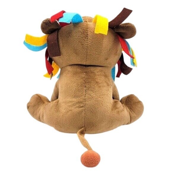 Kidsline Lion Plush Brown 9.5" Felt Tags Sewn Eyes Baby Toy Multicolor Mane