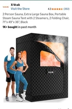 X-Vcak Portable 2-Person Sauna Tent, Extra Large 2 Steamers 