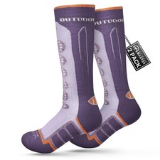 OutdoorMaster Kids Ski Socks, 2/3-Pack Merino Wool Compression Thermal Socks ...