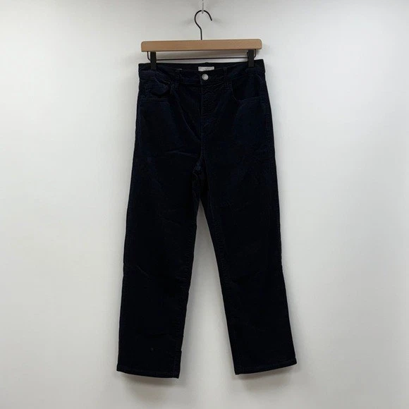 NWOT Ann Taylor LOFT Corduroy High Rise Straight Ankle Pant Preppy Navy 4 - Изображение 3 из 4