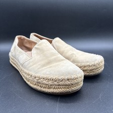 Vince Espadrille Platform Sneakers Women's 7 Beige Suede Slip On