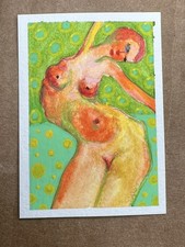 ACEO Abstract Figure Portrait Original Painting , human byTerArsZawitkowska 