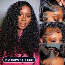 Deep Wave Lace Front Wigs Human Hair 18inch Curly Human Hair Wig For Women