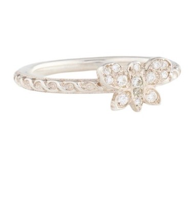 LOREE RODKIN STERLING SILVER 925 CUBIC ZIRCONIA BUTTERFLY COCKTAIL RING