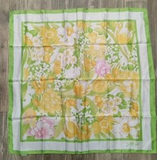 Vintage Spring Scarf Floral Signed "S M Kent" 27  x 27  AVON JAPAN