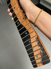 AAAAA Ebony Jumbo Stainless steel 22fret Roasted Flame Maple Guitar Neck Satin