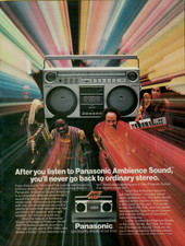 1982 Panasonic Ambience Sound Earth, Wind & Fire Cassette VINTAGE PRINT AD