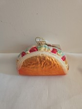 Taco Glass Ornament With Tag