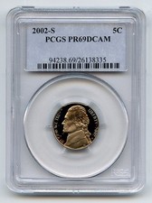 2002 S 5C Jefferson Nickel PCGS PR69DCAM