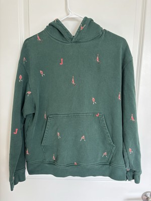 Jordan Essentials Holiday Jumpman AOP Fleece Green Hoodie Men's Size Medium EUC
