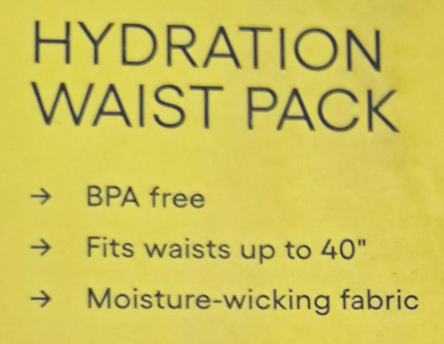 ALL IN MOTION HYDRATION WAIST PACK RUNNING BELT TWO 10OZ WATER BOTTLES. - BLACK - 第 3/4 張圖片