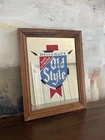 Vintage Heileman’s “Old Style” Beer Bar Advertising Mirror Sign-Blue & Red