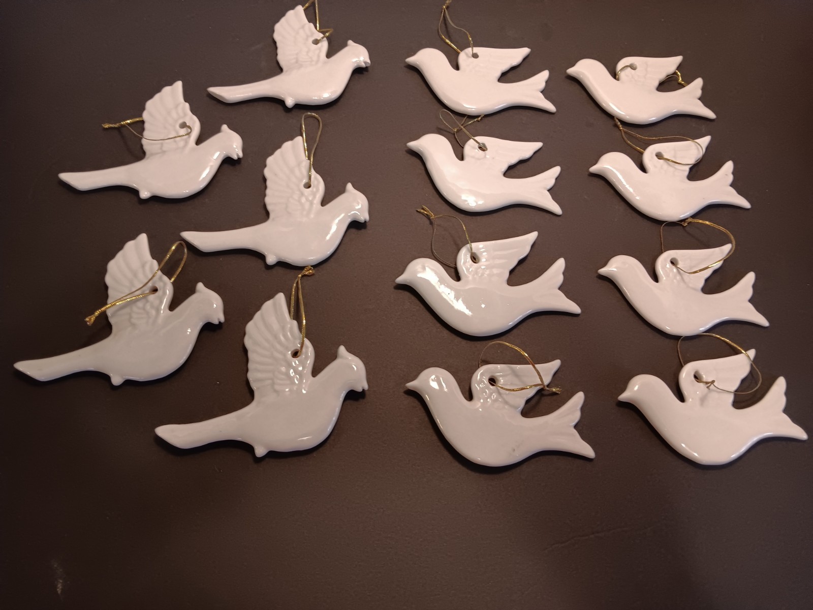 Vtg. Lillian Vernon 13 Porcelain Cardinals And  Dove Christmas Ornaments