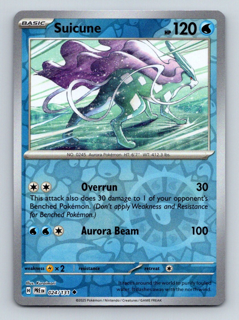 #24 Suicune 2025 Prismatic Evolutions REVERSE HOLO