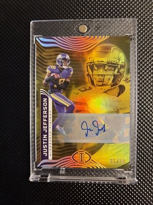 2022 Panini Illusions Justin Jefferson Trophy Collection Gold Auto 01/10 