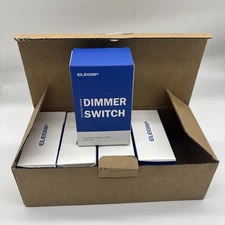 ELEGRP Slide Dimmer Switch for Dimmable LED, Wall Plate Included, Black (5-Pack)