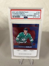 2021 UD CREDENTIALS 2020 DEBUT TICKET ACCESS THOMAS HARLEY RED /199 PSA 10