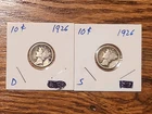 1926 D And S Mercury Dimes - Good Condition - Lot Of Two