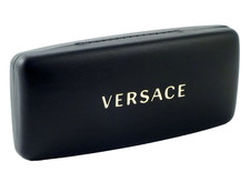 Official Versace Authentic Hard Eyeglasses Case in Black Color Gold Logo Printed