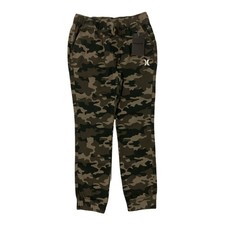 Hurley Boy's Performance Active Wear Warm Cotton Twill Jogger Green Camo, M 